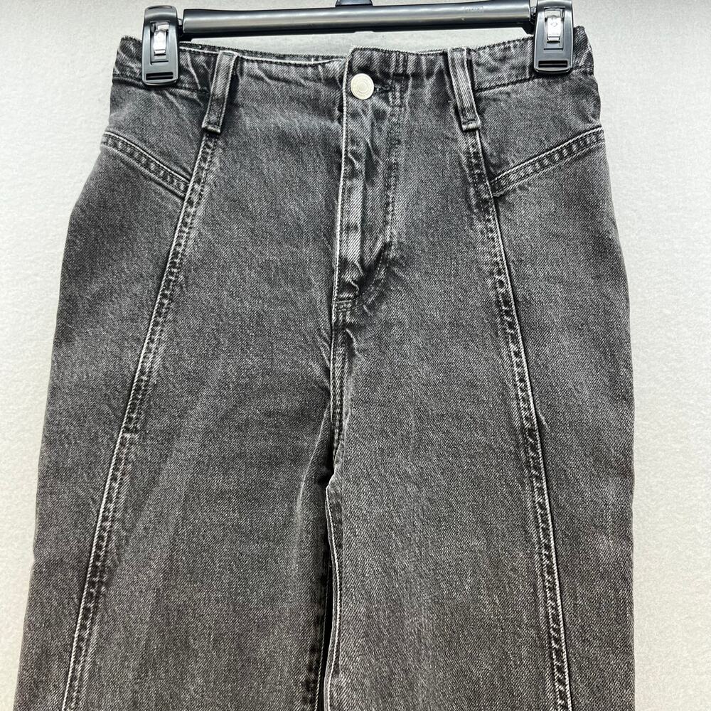 We The Free Jeans Women's 26 (2) Black Ultra Flare Wide Leg Boho Preppy Witchy - Picture 4 of 13